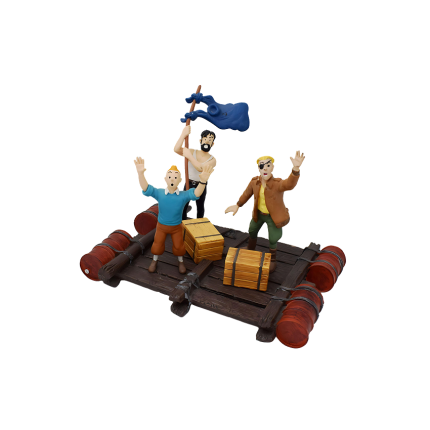 فیگور تن‌ تن Radeau Tintin, Haddock, Szut et Milou Atelier Plastoy 24 cm