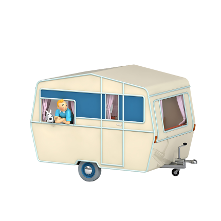 ماشین تن تن Tintin Car Red Triumph & Caravan of the Tourists Set
