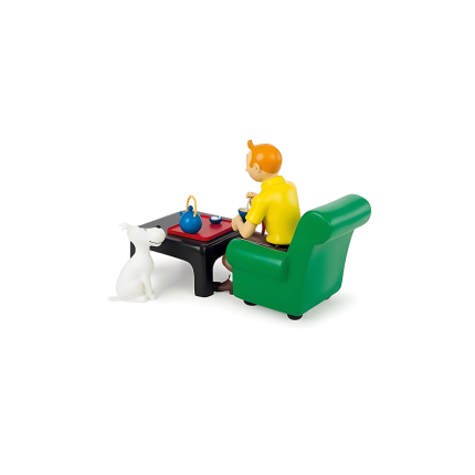 فیگور تن‌ تن Tintin prenant le the