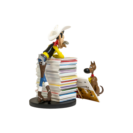 فیگور لاکی لوک Lucky Luke & Rantamplan on stack of comics