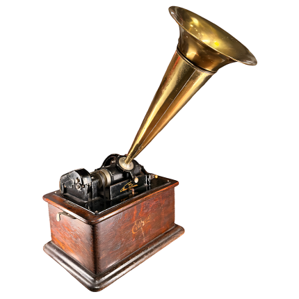 فونوگراف آنتیک Edison Standard Solid Brass Horn