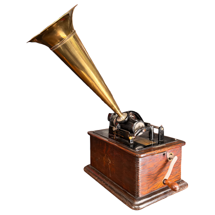 فونوگراف آنتیک Edison Standard Solid Brass Horn