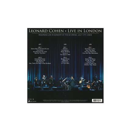 صفحه گرام Leonard Cohen - Live In London Vinyl 3LP